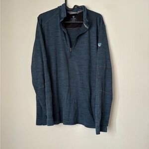 Kuhl Men's Alloy  Blue Quarter-Zip Sweater Large